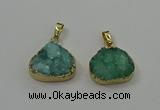 NGP4086 18*22mm - 20*24mm flat teardrop druzy quartz pendants