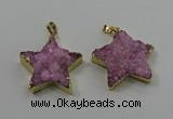 NGP4093 30*32mm - 32*35mm star druzy quartz pendants wholesale