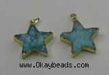 NGP4094 30*32mm - 32*35mm star druzy quartz pendants wholesale