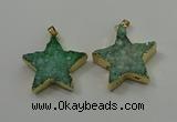 NGP4095 30*32mm - 32*35mm star druzy quartz pendants wholesale