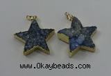 NGP4096 30*32mm - 32*35mm star druzy quartz pendants wholesale