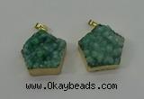 NGP4116 28*28mm - 30*30mm pentagon druzy quartz pendants wholesale