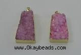 NGP4124 22*35mm - 24*40mm trapezoid druzy quartz pendants wholesale