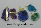 NGP4138 25*35mm - 40*50mm freeform druzy quartz pendants wholesale