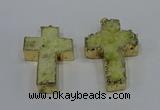 NGP4173 30*48mm - 32*50mm cross druzy quartz pendants wholesale