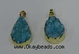 NGP4196 18*25mm - 18*28mm flat teardrop druzy quartz pendants