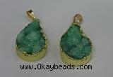 NGP4197 18*25mm - 18*28mm flat teardrop druzy quartz pendants