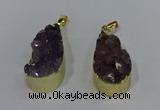 NGP4240 18*35mm teardrop druzy amethyst pendants wholesale