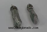 NGP4294 10*30mm - 15*45mmmm nuggets plated quartz pendants