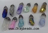 NGP4302 10*30mm - 15*45mmmm nuggets plated quartz pendants