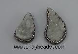 NGP4304 20*40mm - 25*50mm wing-shaped druzy quartz pendants