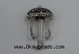 NGP4332 22*30mm - 25*35mm sticks white crystal pendants