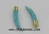 NGP4506 9*50mm - 9*55mm horn blue turquoise pendants wholesale