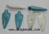 NGP4534 21*52mm - 22*55mm arrowhead turquoise pendants wholesale