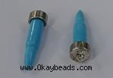 NGP4540 15*52mm bullet-shaped white howlite turquoise pendants