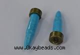 NGP4541 15*52mm bullet-shaped white howlite turquoise pendants