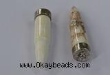 NGP4544 15*62mm bullet-shaped white howlite turquoise pendants