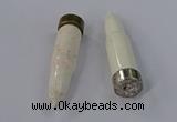 NGP4546 15*56mm bullet-shaped white howlite turquoise pendants