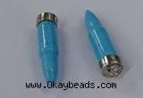 NGP4548 15*62mm bullet-shaped white howlite turquoise pendants