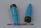 NGP4549 15*62mm bullet-shaped white howlite turquoise pendants