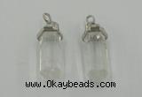 NGP5001 8*30mm sticks white crystal gemstone pendants wholesale