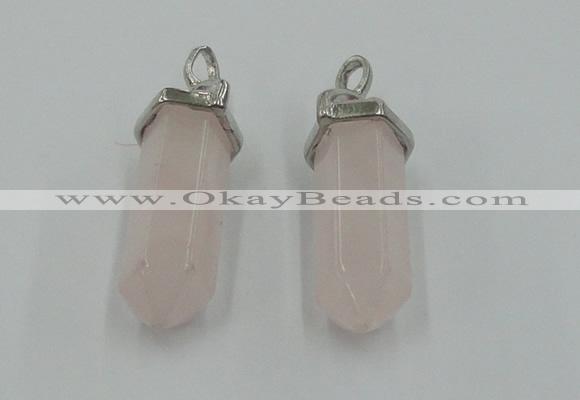 NGP5002 8*30mm sticks rose quartz gemstone pendants wholesale