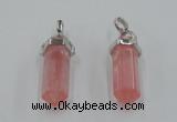 NGP5003 8*30mm sticks cherry quartz gemstone pendants wholesale