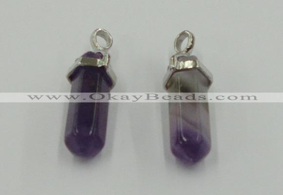 NGP5004 8*30mm sticks amethyst gemstone pendants wholesale