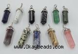 NGP5023 8*30mm sticks mixed gemstone pendants wholesale