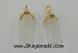 NGP5026 8*30mm sticks white crystal gemstone pendants wholesale