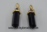 NGP5032 8*30mm sticks blue goldstone pendants wholesale