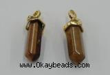 NGP5041 8*30mm sticks yellow tiger eye pendants wholesale