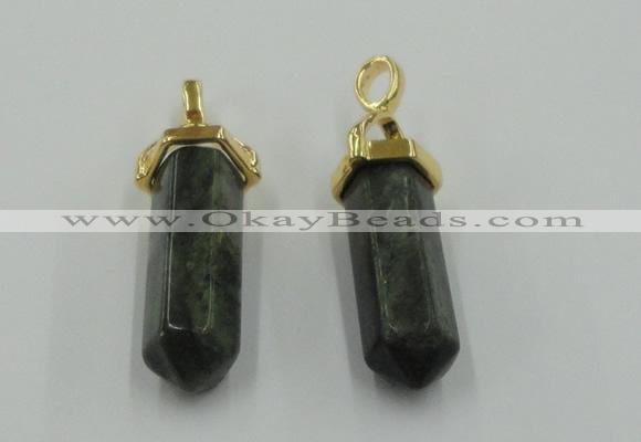 NGP5042 8*30mm sticks seaweed quartz pendants wholesale