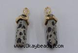 NGP5045 8*30mm sticks dalmatian gemstone pendants wholesale