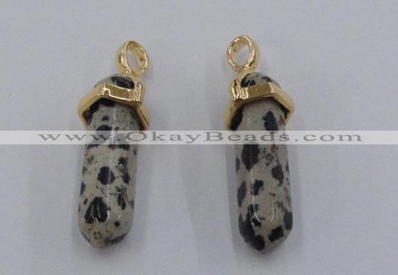 NGP5045 8*30mm sticks dalmatian gemstone pendants wholesale