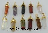 NGP5047 8*30mm sticks mixed gemstone pendants wholesale