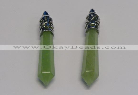 NGP5415 10*65mm sticks green aventurine pendants wholesale