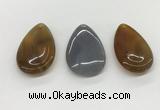 NGP5506 30*50mm flat teardrop agate gemstone pendants