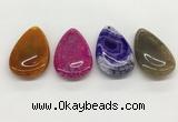 NGP5517 30*50mm flat teardrop agate gemstone pendants