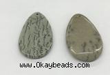 NGP5524 30*50mm - 35*55mm flat teardrop jasper pendants