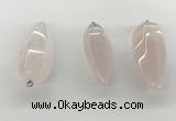 NGP5541 14*40mm - 23*58mm teardrop rose quartz pendants