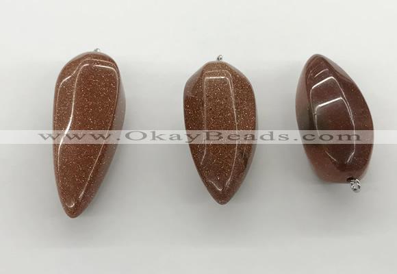 NGP5560 14*40mm - 23*58mm teardrop goldstone pendants wholesale