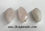 NGP5566 18*40mm - 23*58mm teardrop rose quartz pendants