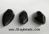 NGP5573 18*40mm - 23*58mm teardrop black agate pendants