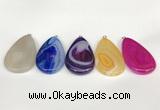 NGP5726 30*50mm flat teardrop agate pendants wholesale