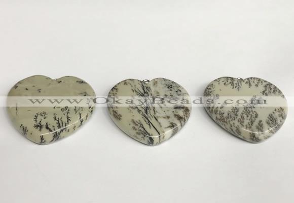 NGP5760 35*35mm heart jasper gemstone pendants wholesale