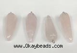 NGP5766 14*50mm teardrop rose quartz pendants wholesale