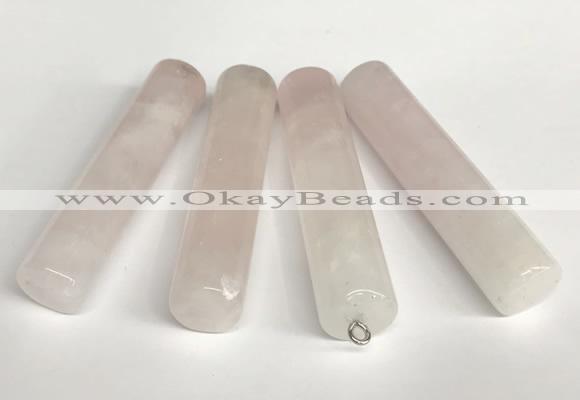 NGP5768 13*58mm tube rose quartz pendants wholesale