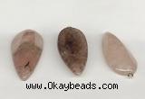 NGP5772 22*48mm - 25*55mm flat teardrop strawberry quartz pendants