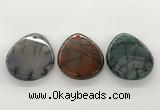 NGP5785 35*45mm flat teardrop agate pendants wholesale